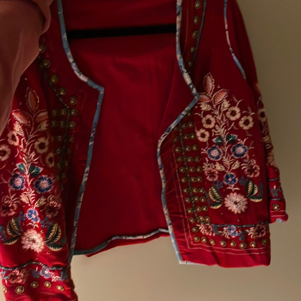 NWOT Ruby vava embellished red velvet jacket.